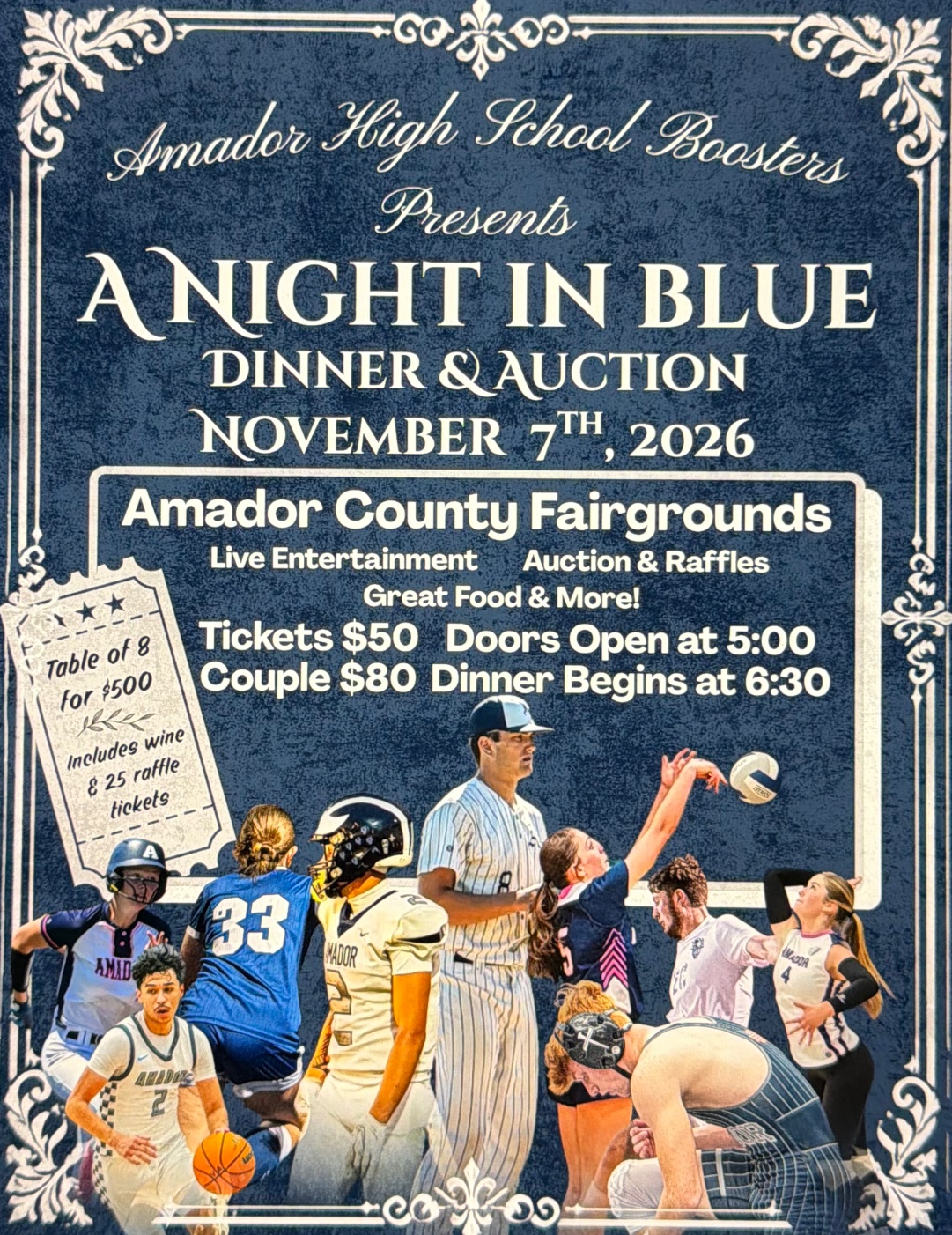 A Night in Blue official event flyer